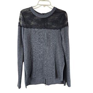Robert Rodriguez Neiman Marcus Crewneck Sweater 100% Cashmere Lace Back Zip